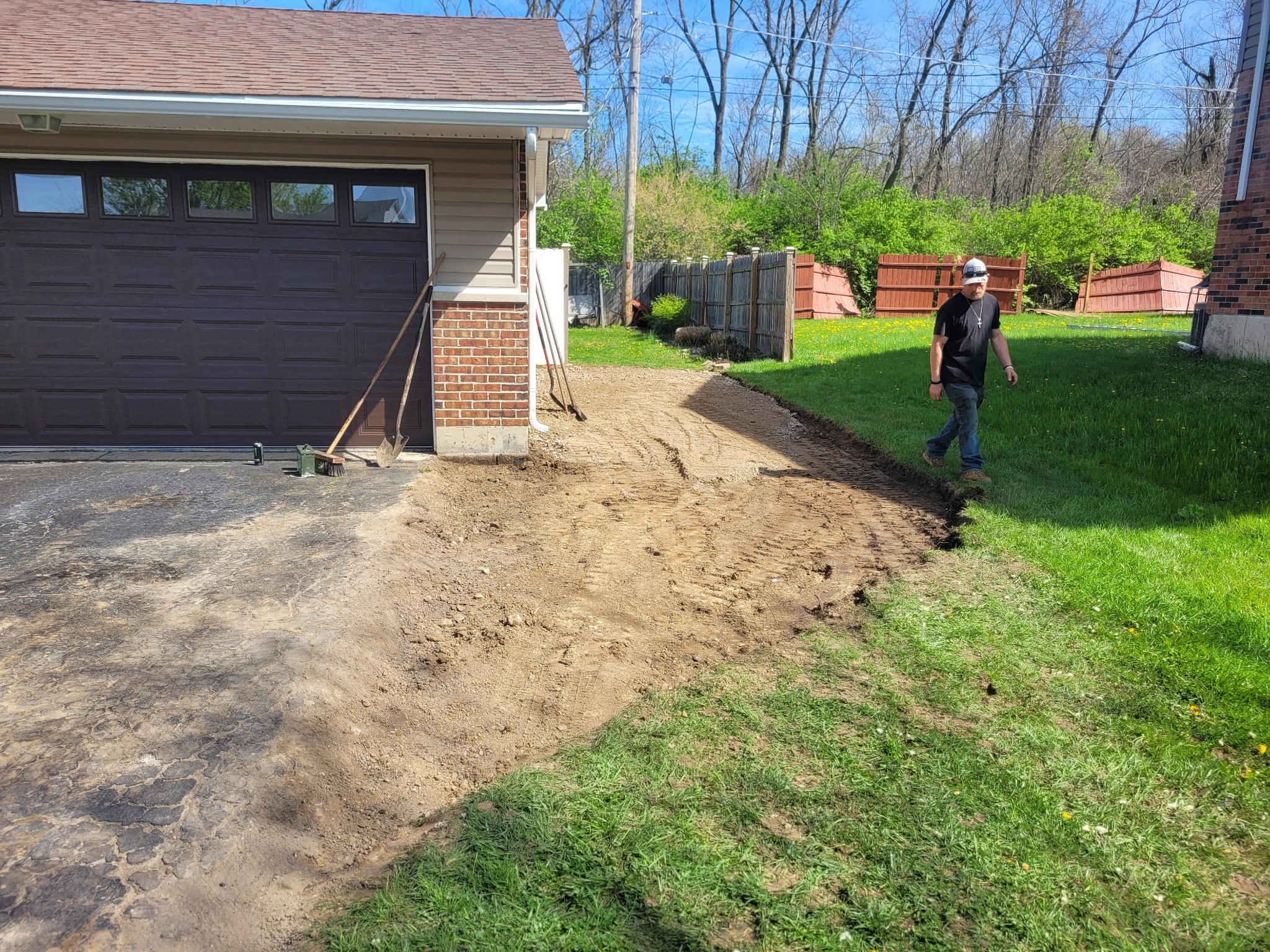 Residential Driveway Expansion — before