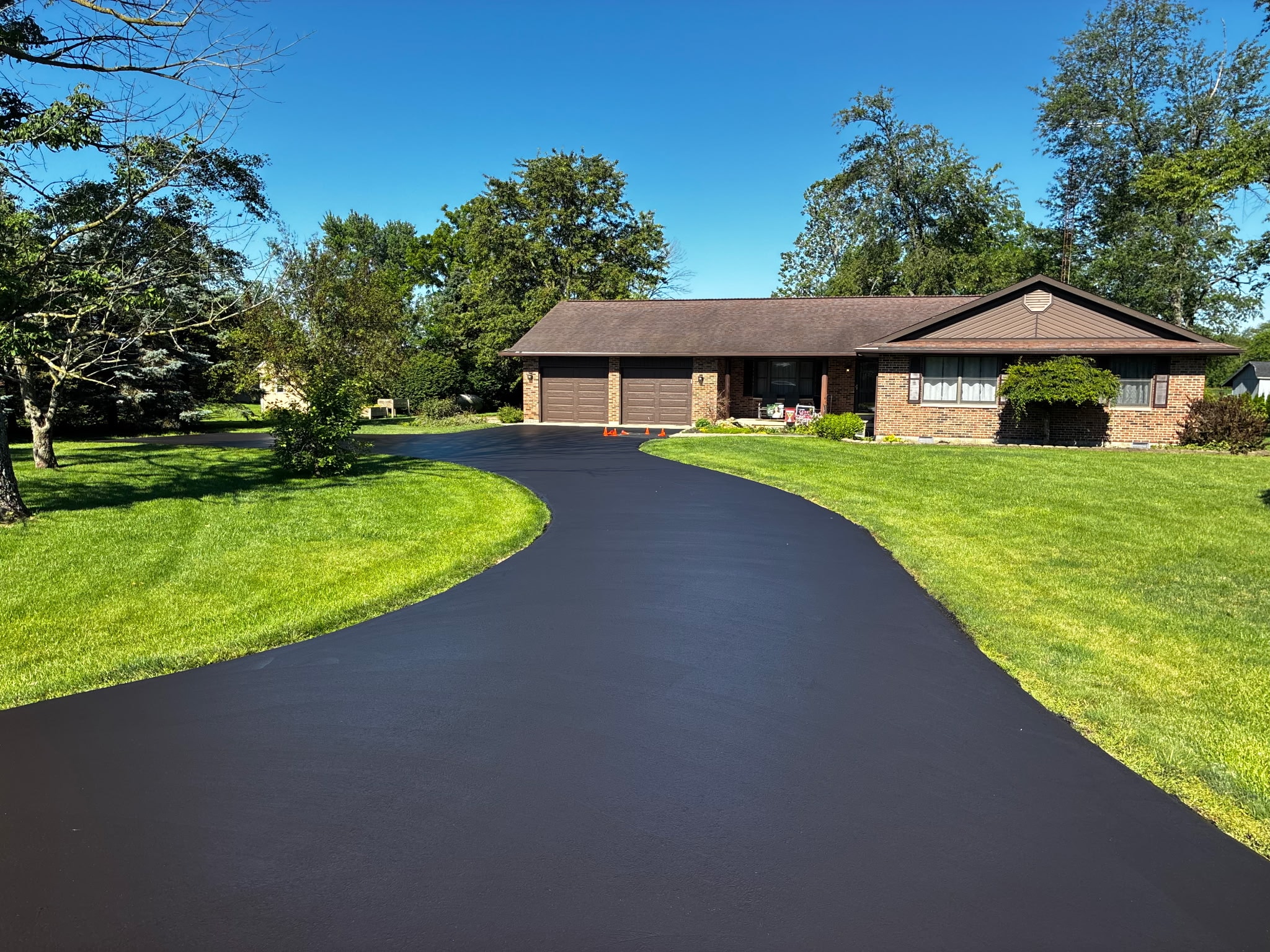 Smooth new asphalt after repair